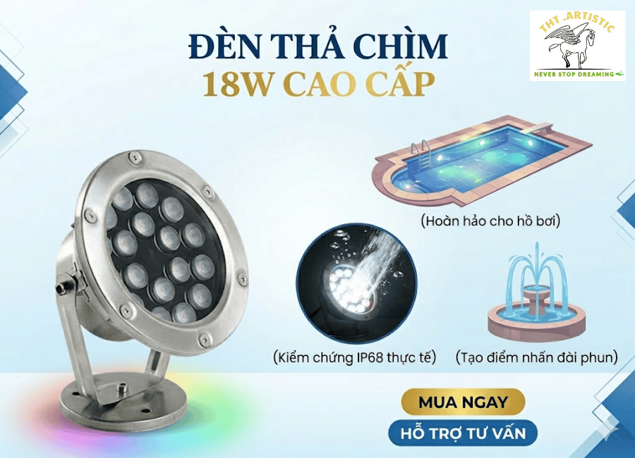 Đèn Thả Chìm 18W Inox 304