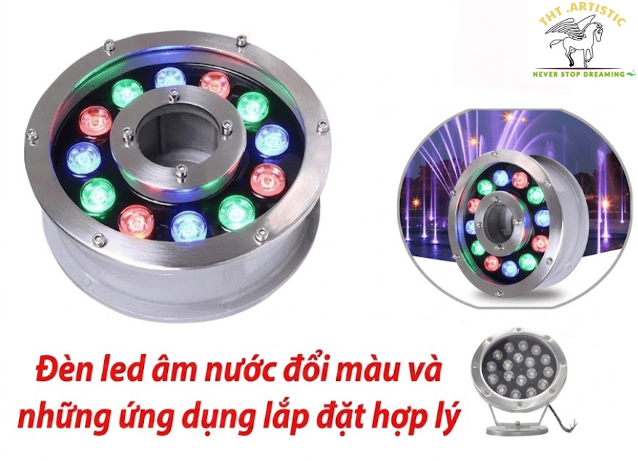 Đèn led âm nước đổi màu