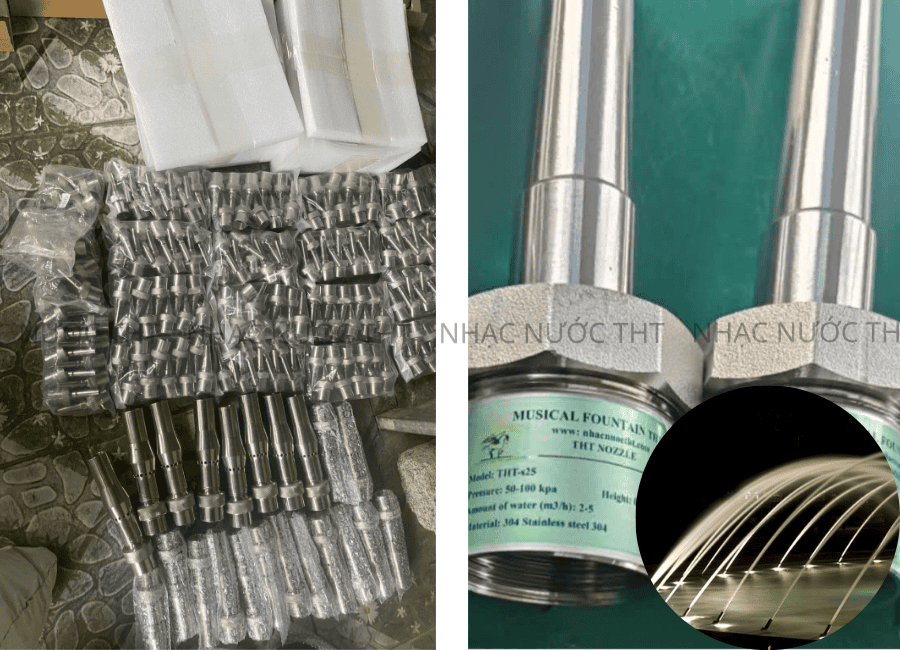 đầu phun chất liệu inox 304