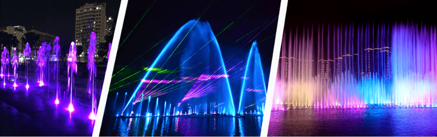 Check in cùng đài phun nước trong khu nghỉ dưỡng