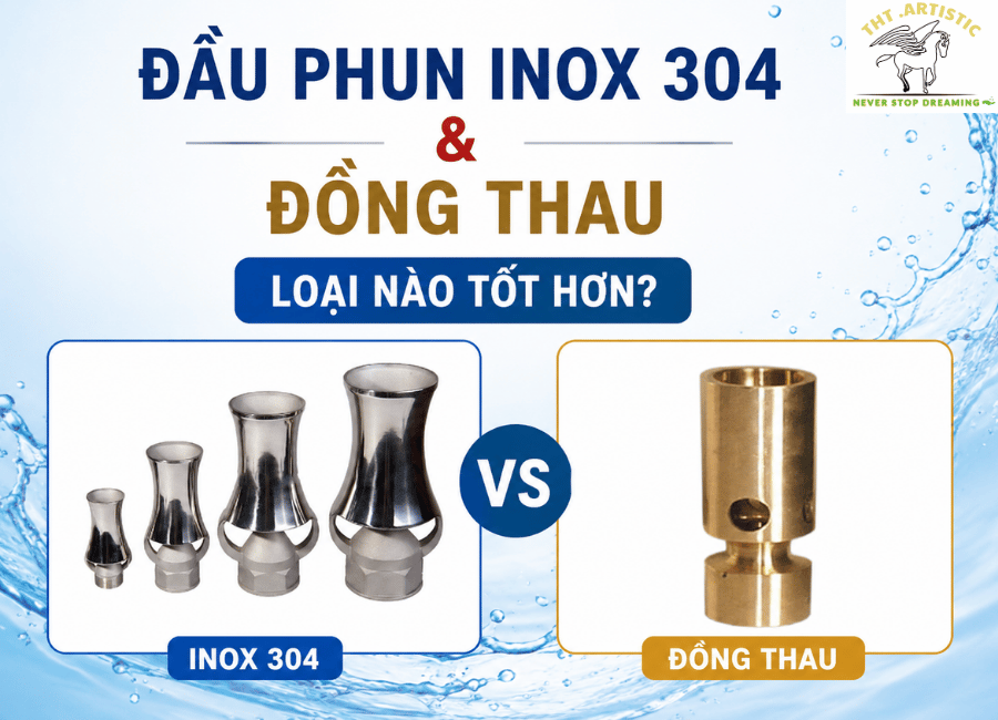 đầu phun inox 304 và đồng thau