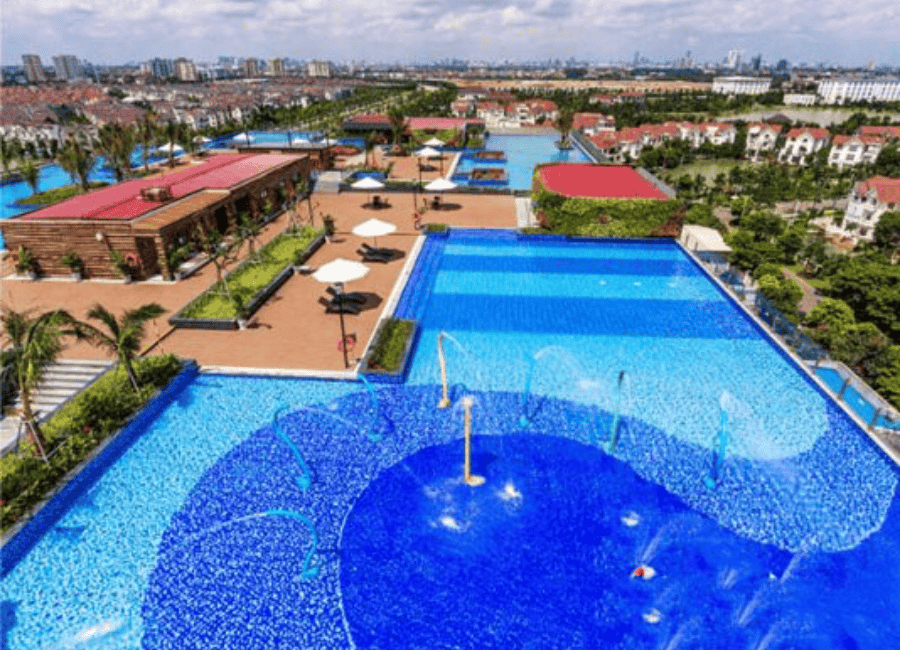 đài phun nước hồ bơi